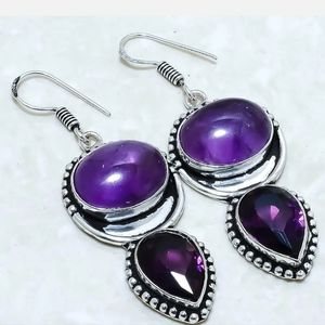 Amethyst 925 silver earrings New